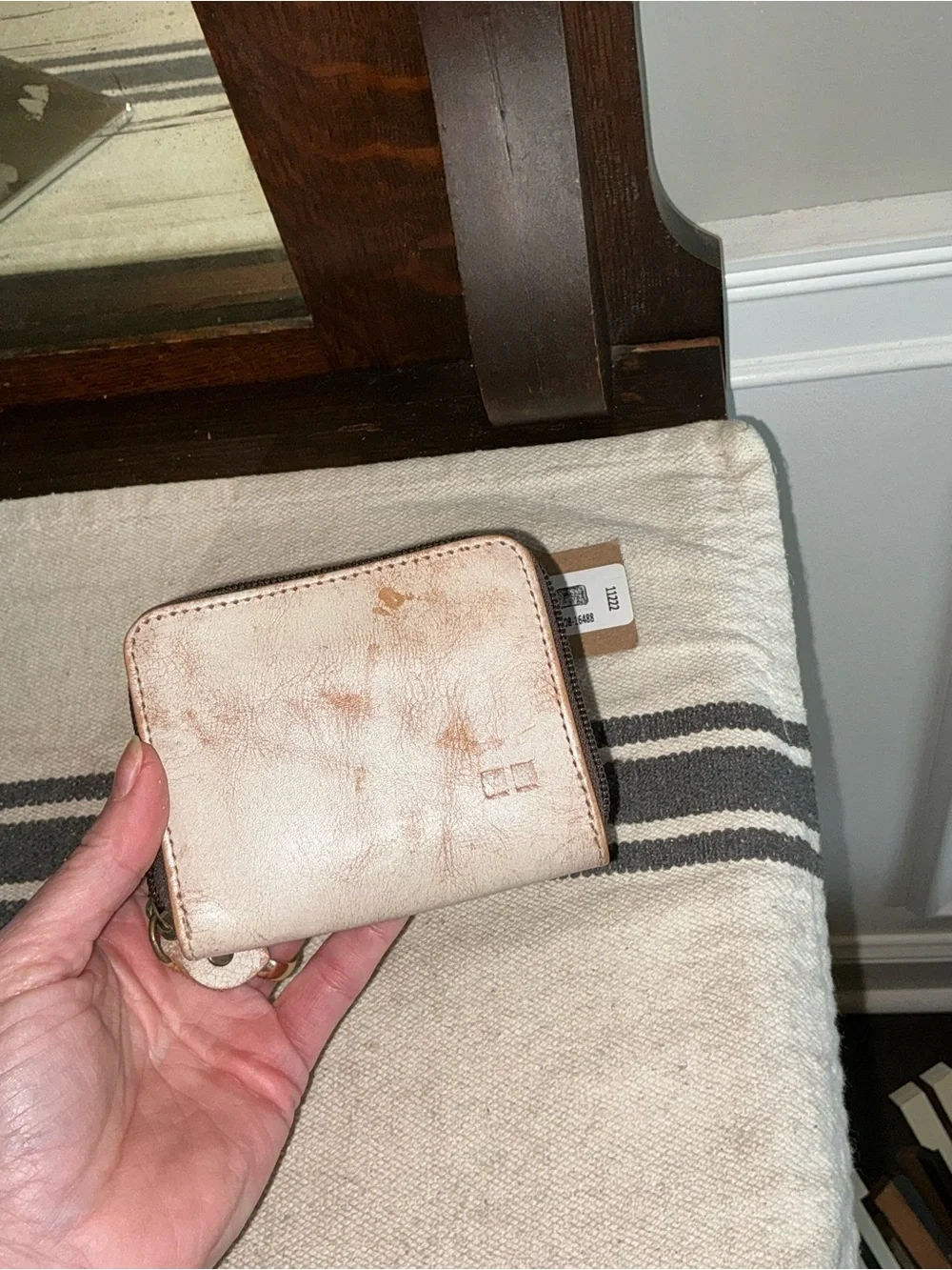 NWT Bed Stu Leather Peek Zip Around Wallet Card Holder Nectar Lux MSRP $145